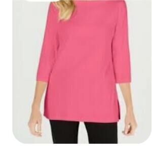 LILLY PULITZER PINK LONG SLEEVE BLOUSE WITH KEY HOLE BACK SIZE SMALL